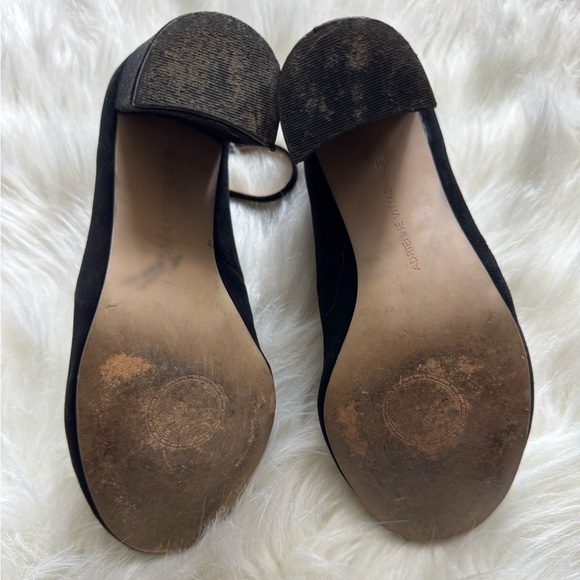 Adrienne Vittadini Black Chunky Heels with Criss Cross Straps Suede Black - Picture 4 of 6